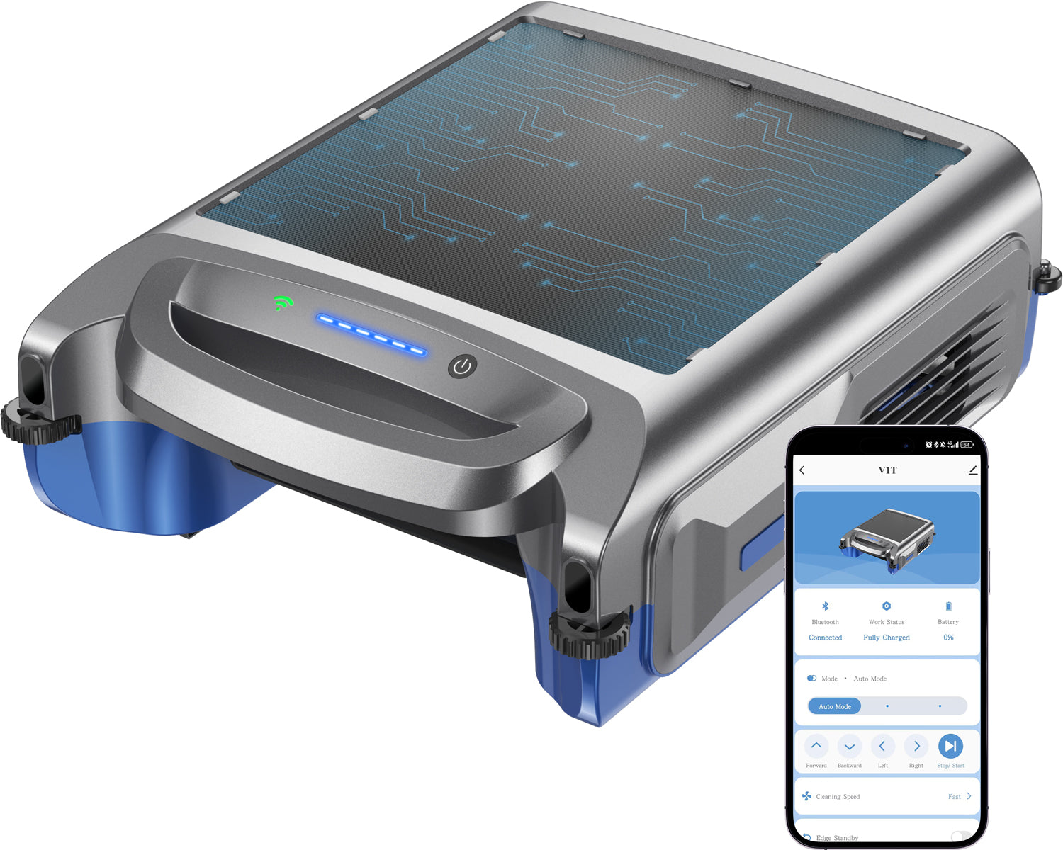 Poofata 2026 New V1T Solar Pool Skimmer, Robotic Pool Surface Skimmer Cleaner with App Control -24/7 Continuous Cleaning Smart Obstacle Avoidance Dual Charging Options Ideal for Above Ground Pool